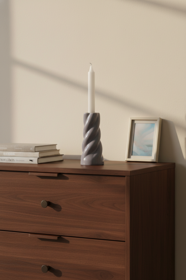 Подсвечник 16 см керамика цвет фиолетовый