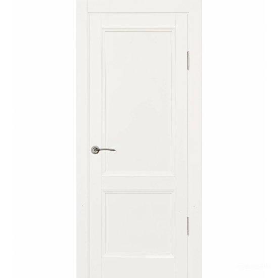 Дверь межкомнатная глухая Рондо 60x200 см Hardflex цвет белый с замком и петлями