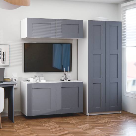 Дверь Лион Реймс 39.6x50.8x1.6 см ДСП цвет серый