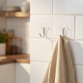 Самоклеящийся крючок KONSENSA 5x5 см прозрачный 2 шт.