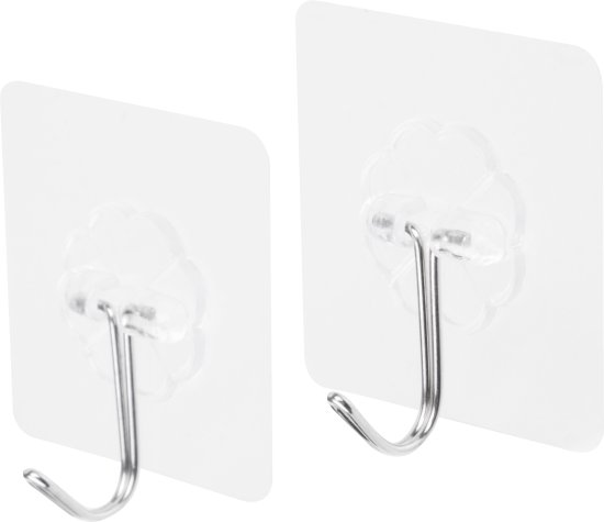 Самоклеящийся крючок KONSENSA 5x5 см прозрачный 2 шт.