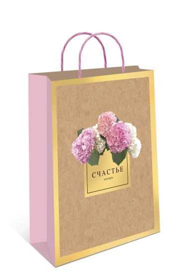 Подарочный пакет Арт и дизайн Крафт 26x32x12 см цвет разноцветный