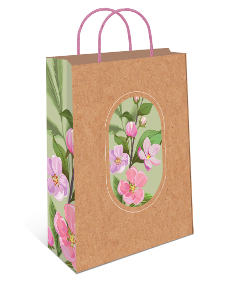 Подарочный пакет Арт и дизайн Крафт 26x32x12 см цвет разноцветный