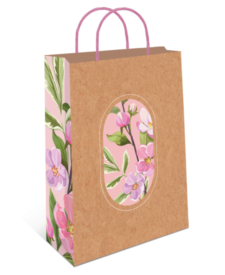 Подарочный пакет Арт и дизайн Крафт 26x32x12 см цвет разноцветный