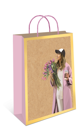 Подарочный пакет Арт и дизайн Крафт 26x32x12 см цвет разноцветный