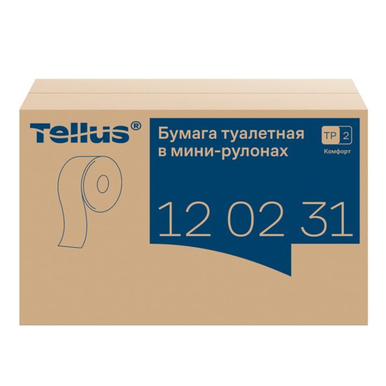 Туалетная бумага Tellus ТР-2 Комфорт в мини-рулонах 170 м (12 шт.) (120231)