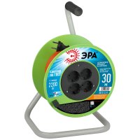 Удлинитель на катушке Эра ПВС 2х1 30 м 4 розетки 2200 Вт без заземления цвет оранжевый