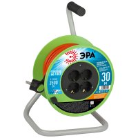 Удлинитель на катушке Эра ПВС 3х1.5 30 м 4 розетки 3500 Вт с заземлением цвет оранжевый