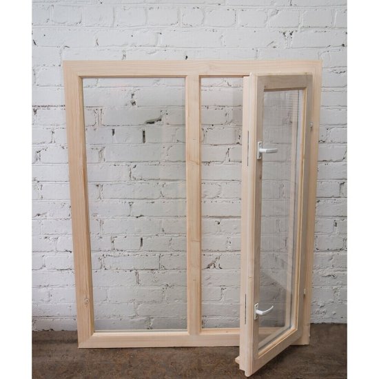 Окно деревянное 1000х1000х84 мм 2 створки поворотные