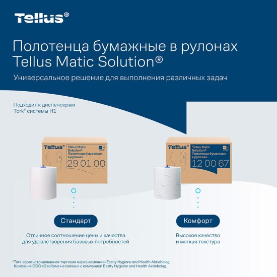 Полотенца Tellus Matic Solution НТ 1 Стандарт (270 м х 6 шт.) (290100)
