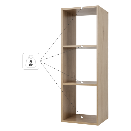 Стеллаж KONSENSA Руан 3 секции 36x104x31.7 см ЛДСП цвет дуб комано
