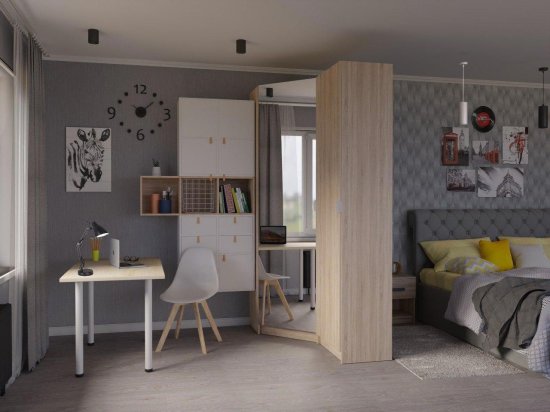 Стеллаж KONSENSA Руан 3 секции 36x104x31.7 см ЛДСП цвет дуб комано