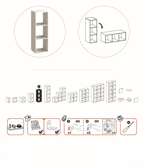 Стеллаж KONSENSA Руан 3 секции 36x104x31.7 см ЛДСП цвет белый
