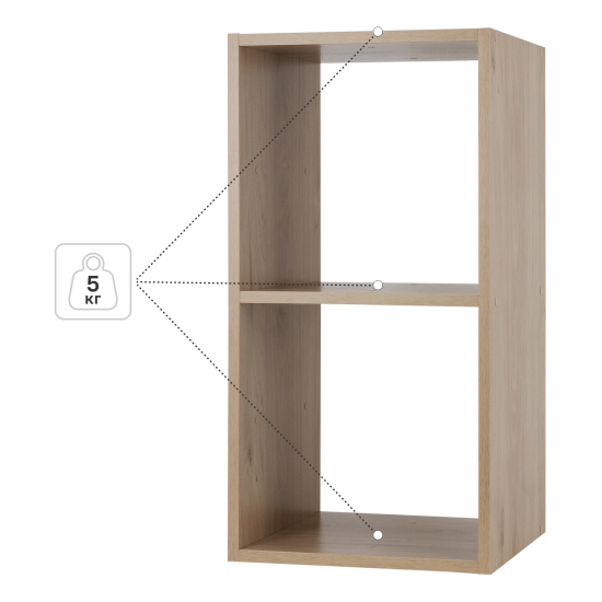Стеллаж KONSENSA Руан 2 секции 36x70x31.7 см ЛДСП цвет дуб комано