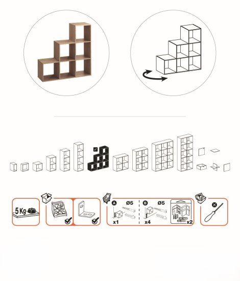 Стеллаж KONSENSA Руан 6 секций 104x104x31.7 см ЛДСП цвет дуб комано