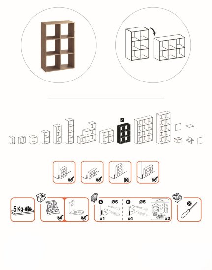 Стеллаж KONSENSA Руан 6 секций 70x104x31.7 см ЛДСП цвет дуб комано