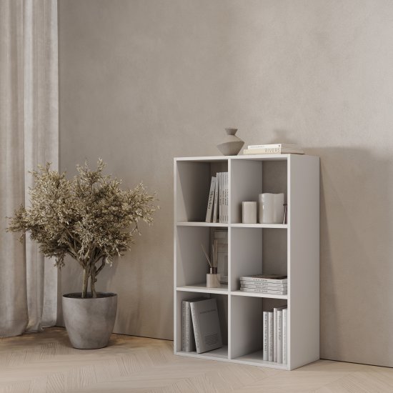 Стеллаж KONSENSA Руан 6 секций 70x104x31.7 см ЛДСП цвет белый