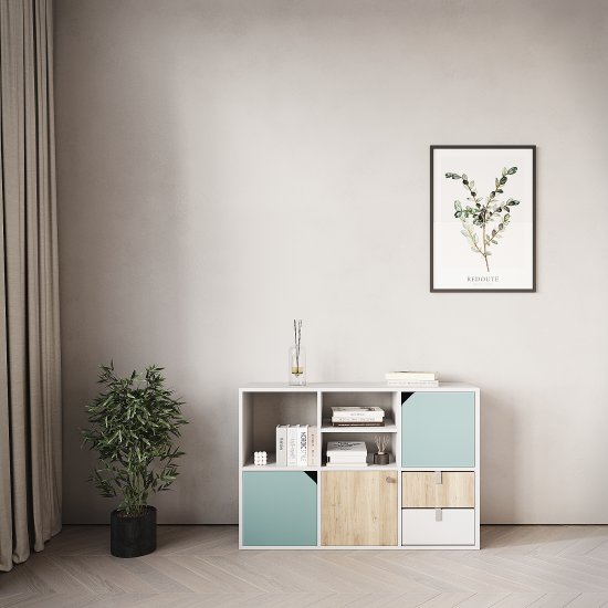 Стеллаж KONSENSA Руан 6 секций 70x104x31.7 см ЛДСП цвет белый