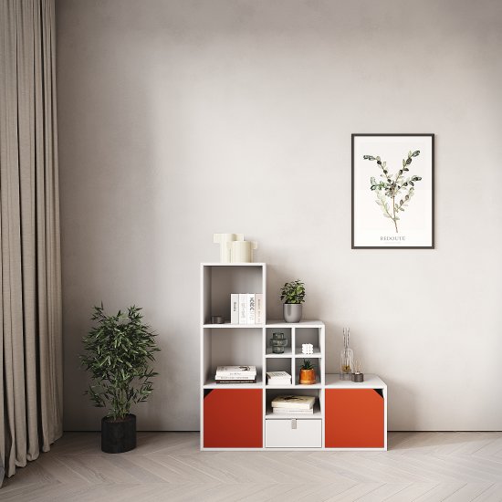 Стеллаж KONSENSA Руан 6 секций 104x104x31.7 см ЛДСП цвет белый