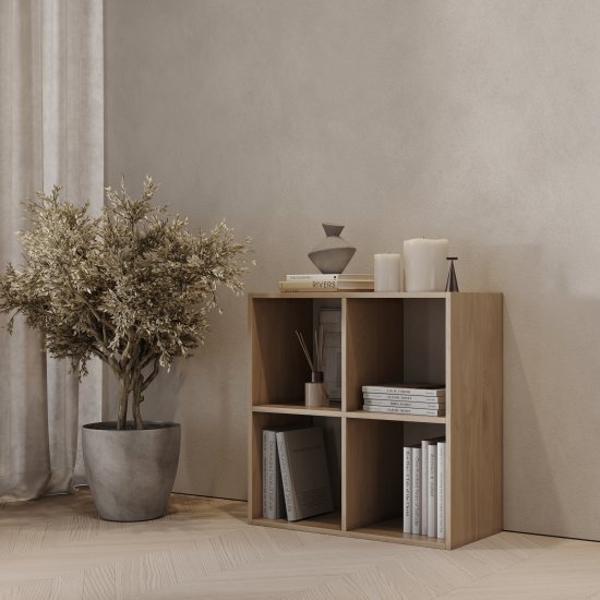 Стеллаж KONSENSA Руан 4 секции 70x70x31.7 см ЛДСП цвет дуб комано