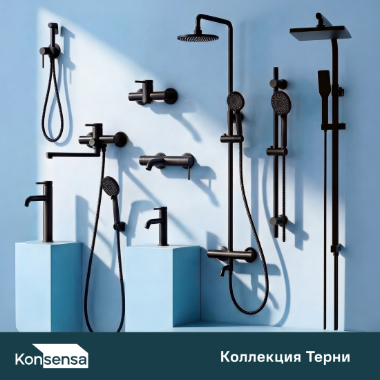 Смеситель для душа Терни KONSENSA черный