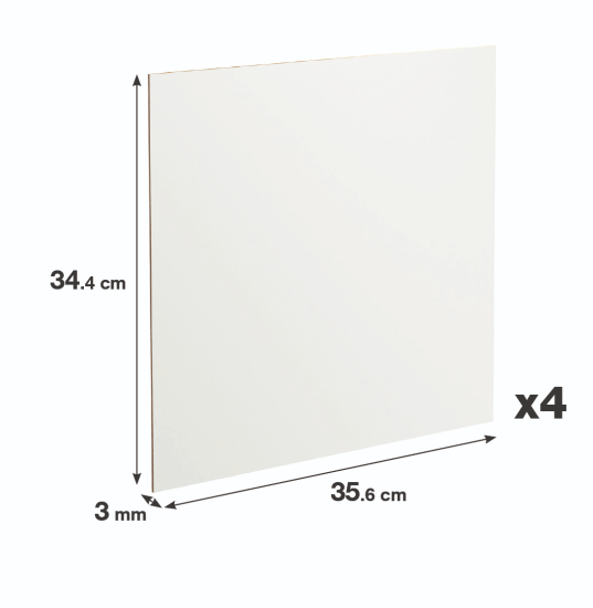 Задняя стенка KONSENSA Руан ХДФ 35,6x34,2x0,32 см цвет белый 4 шт.
