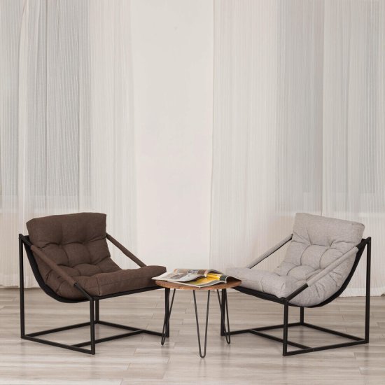 Кресло Charli серо-бежевое