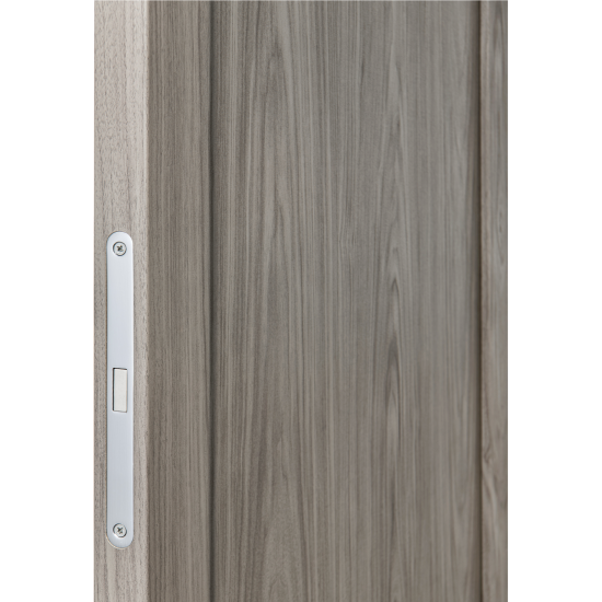 Дверь межкомнатная глухая Корсика 80x230 см полипропилен цвет орех текстурный с замком и петлями