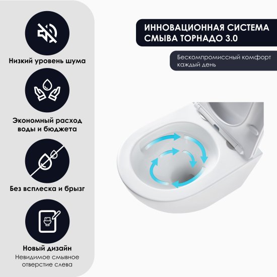 Комплект инсталляция и унитаз Culto Eddy безободковый с микролифтом клавиша цвет белый