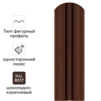 Штакетник стальной Twin фигурный 100 мм 1.8 м односторонний фигурная кромка RAL 8017 коричневый 10 шт.