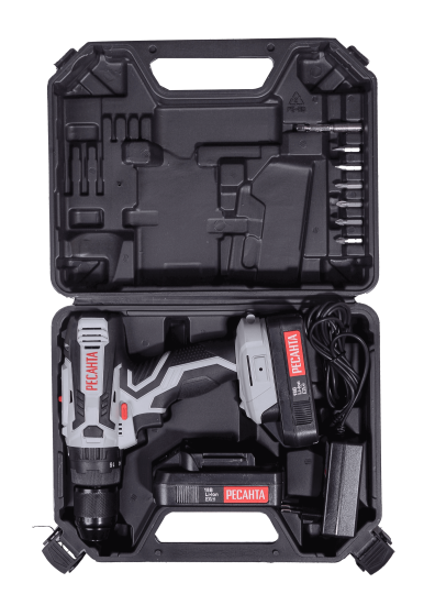 Дрель-шуруповерт аккумуляторная Ресанта ДА-18-2ЛК-У, 18 В Li-Ion 2 Ач