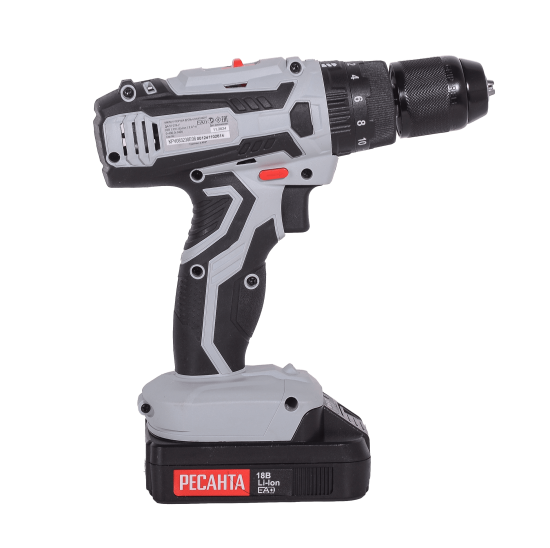 Дрель-шуруповерт аккумуляторная Ресанта ДА-18-2ЛК-У, 18 В Li-Ion 2 Ач