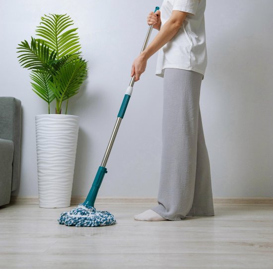 Швабра с плоской насадкой You'll Love Дуо микрофибра серый/бирюзовый 127 см