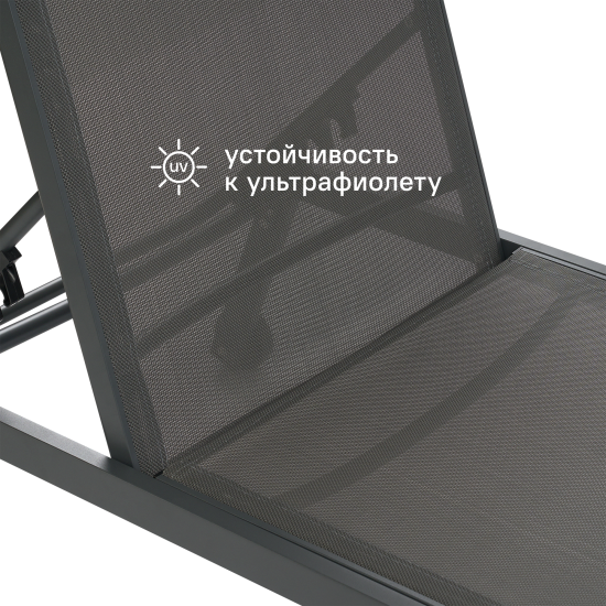 Шезлонг BEGINIA Lyra 200x68x31 см алюминий серый