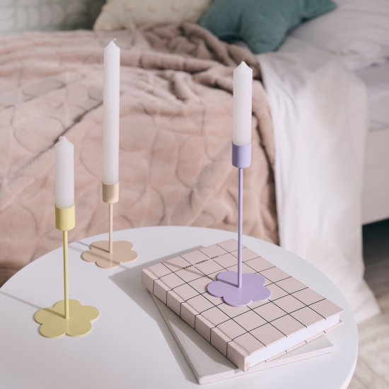 Подсвечник 15 см железо цвет бежевый