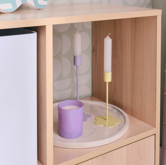 Подсвечник 15 см железо цвет бежевый