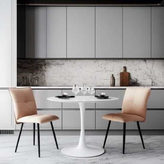 Стол кухонный круглый d0,9 м белый Тулип (21855)