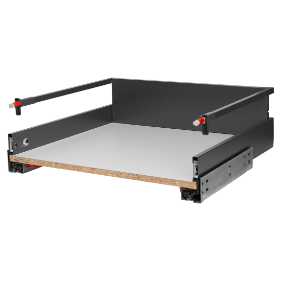 Выдвижной ящик с доводчиком 60x19x50 см KONSENSA ЛДСП/металл цвет серый
