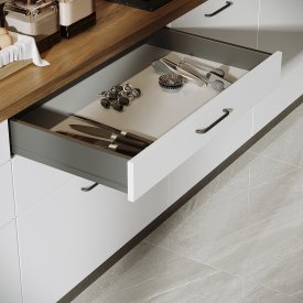 Выдвижной ящик с доводчиком 80x11x50 см KONSENSA ЛДСП/металл цвет серый