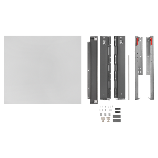 Выдвижной ящик с доводчиком 60x11x50 см KONSENSA ЛДСП/металл цвет серый