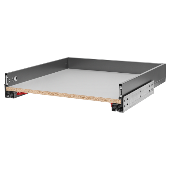 Выдвижной ящик с доводчиком 60x11x50 см KONSENSA ЛДСП/металл цвет серый