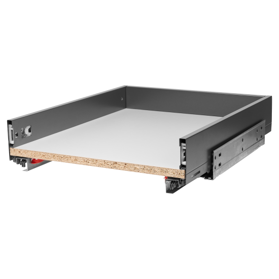 Выдвижной ящик с доводчиком 45x11x50 см KONSENSA ЛДСП/металл цвет серый