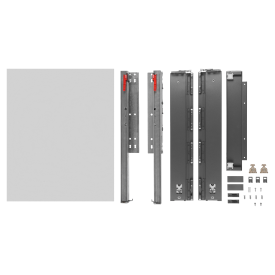 Выдвижной ящик с доводчиком 45x11x50 см KONSENSA ЛДСП/металл цвет серый