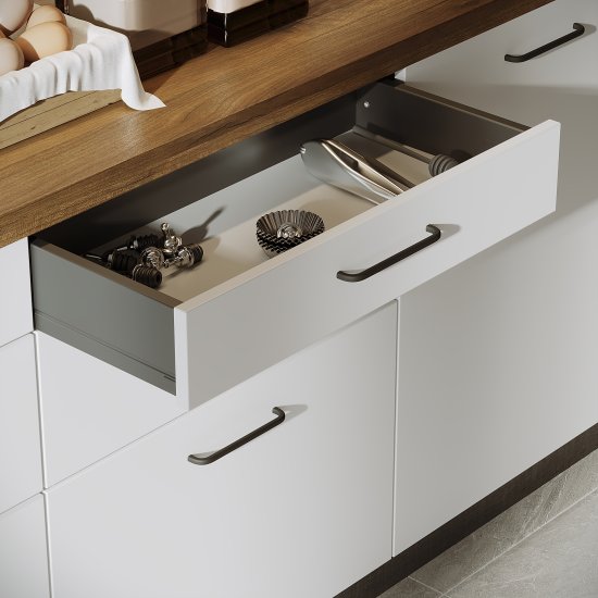 Выдвижной ящик с доводчиком 60x11x30 см KONSENSA ЛДСП/металл цвет серый