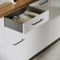 Выдвижной ящик с доводчиком 40x11x30 см KONSENSA ЛДСП/металл цвет серый