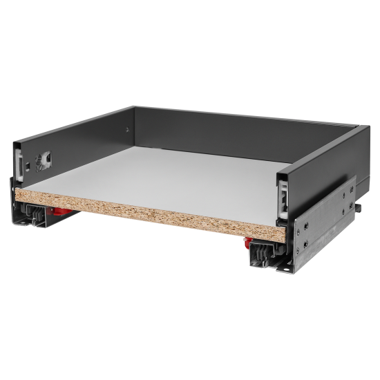 Выдвижной ящик с доводчиком 40x11x30 см KONSENSA ЛДСП/металл цвет серый