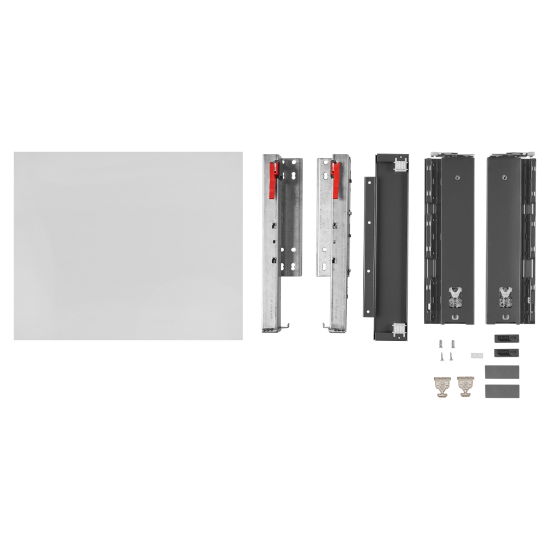 Выдвижной ящик с доводчиком 40x11x30 см KONSENSA ЛДСП/металл цвет серый