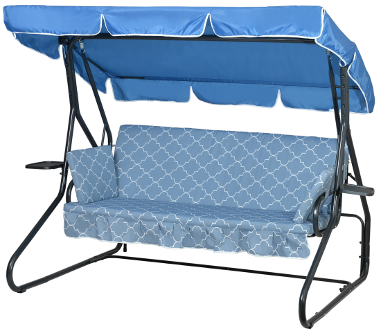 Качели садовые BEGINIA Losanna 2-х местные до 280 кг металл голубой