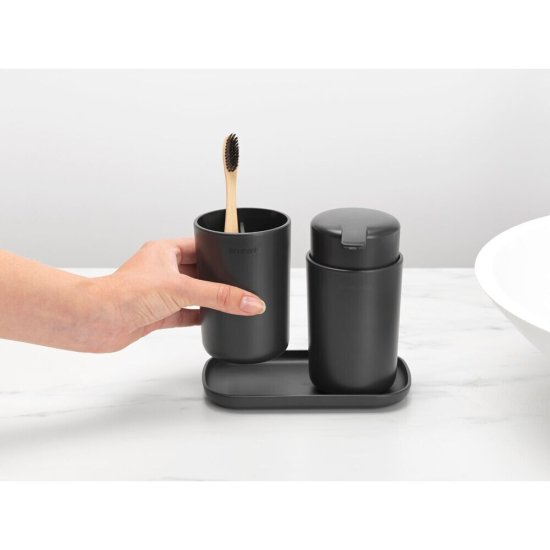 Набор аксессуаров для ванной Brabantia ReNew 3 предмета пластик темно-серый