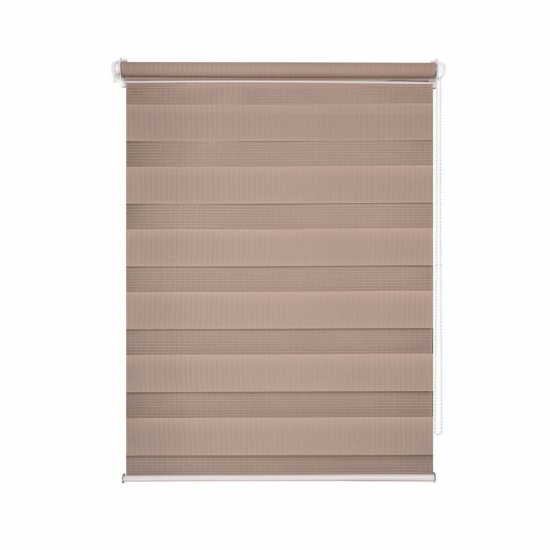 Рулонная штора день-ночь 100х160 см Domlegrand Easy Fix бежевая